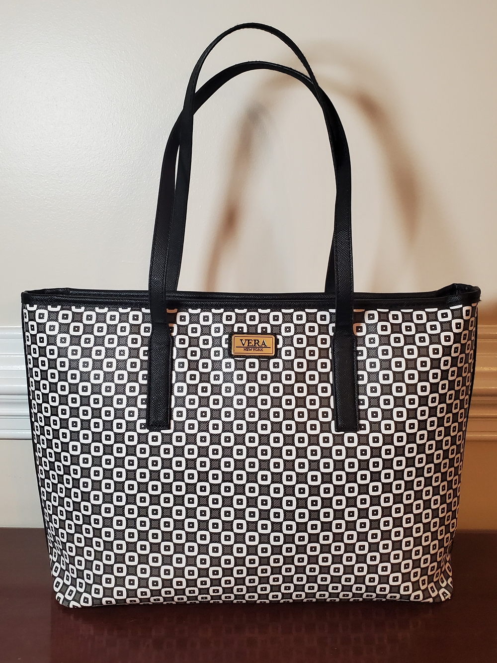 Vera New York - Blue And  Taupe - Geometric - Tote Bag